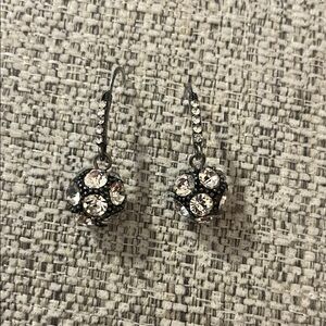 Elegant Black and Silver Crystal Earrings